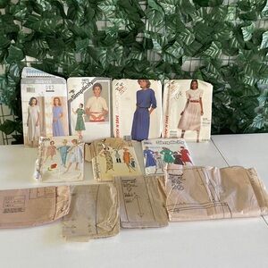 7 Vintage Dress Patterns + 4 Mystery Unpackaged Patterns